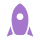 Purple rocket icon